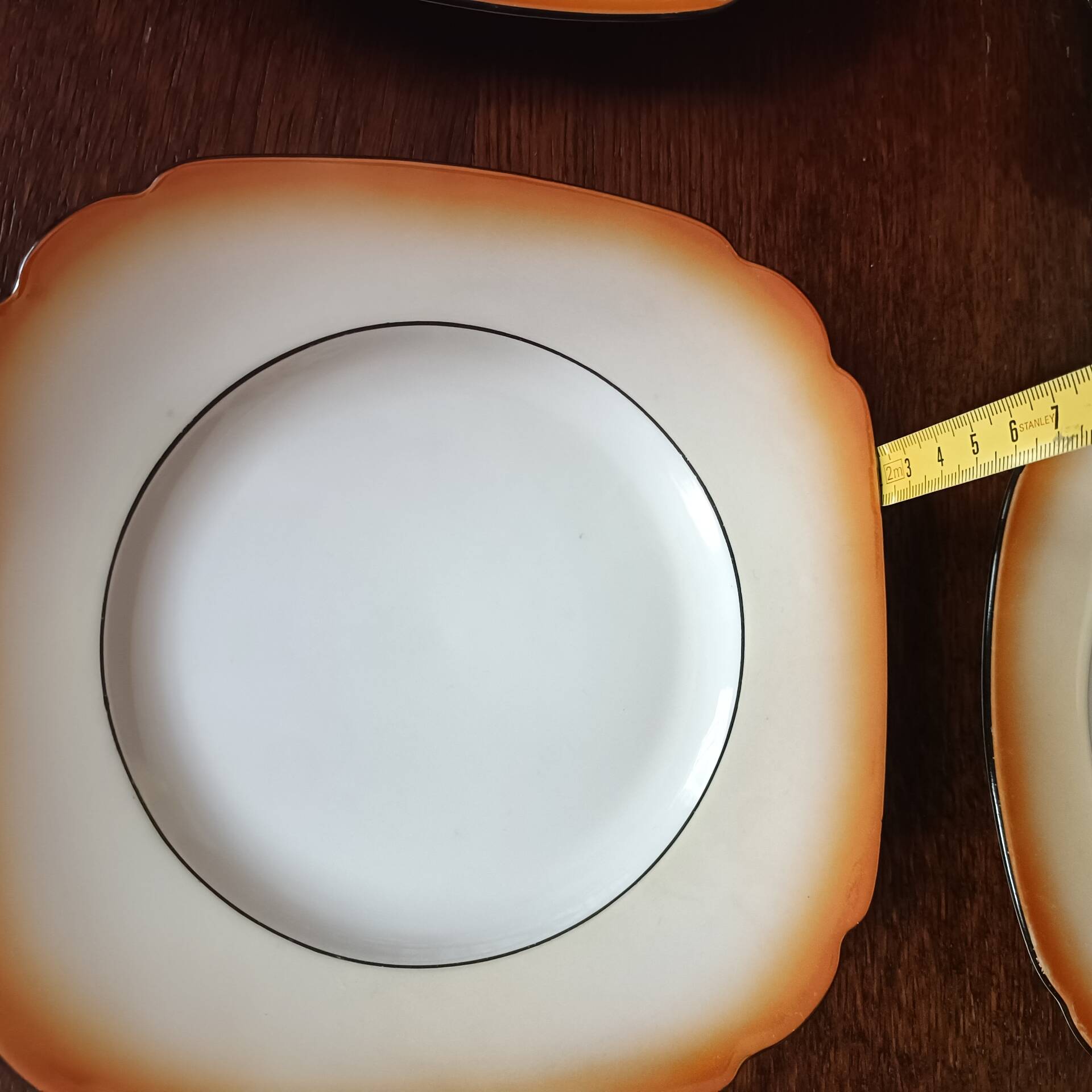 Orange porcelain dessert plates
