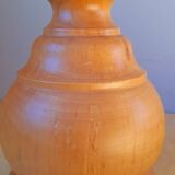 Scandinavian turned wooden lamp 60s