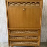 Vintage wood/wicker secretary