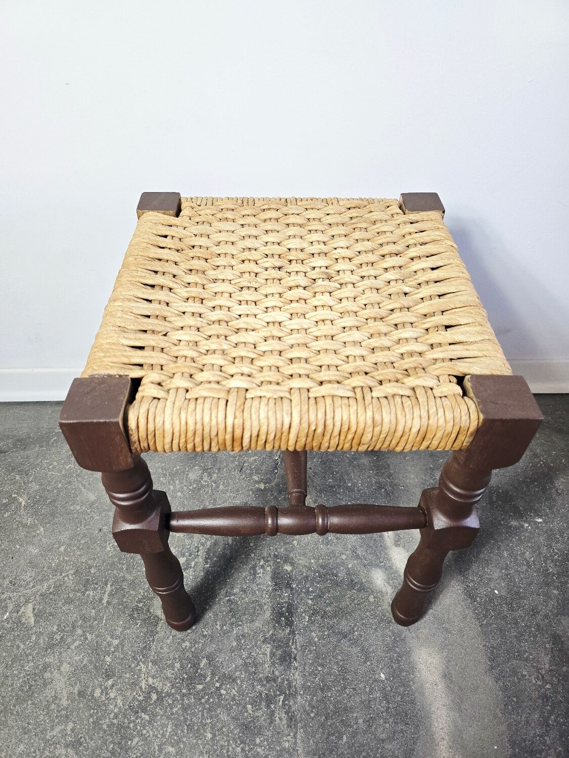 70s Rush Seat Stool