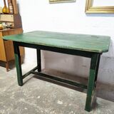 Old green farm table