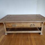 Wooden coffee table with drawer