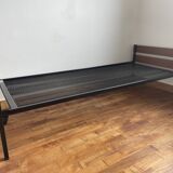 Lit 1 place, daybed en métal et teck Dico Holland, 1960