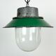 Green Enamel and Cast Iron Industrial Pendant Light, 1960s