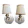 Paire d'appliques miroir et laiton années 50-60
