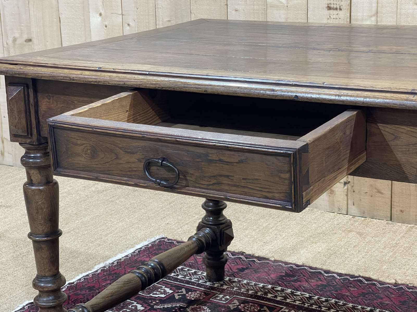 Oak desk with a drawer, work from the 1930s.