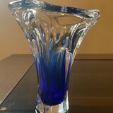 Two-tone glass paste vase from the 70s