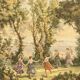 Large Gobelins tapestry wall hanging, Jules Pansu, pastoral scene