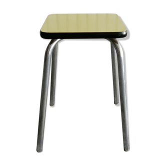 Tabouret en formica jaune vintage