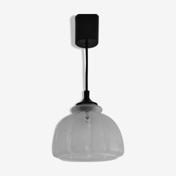 Suspension globe transparent blanc verre