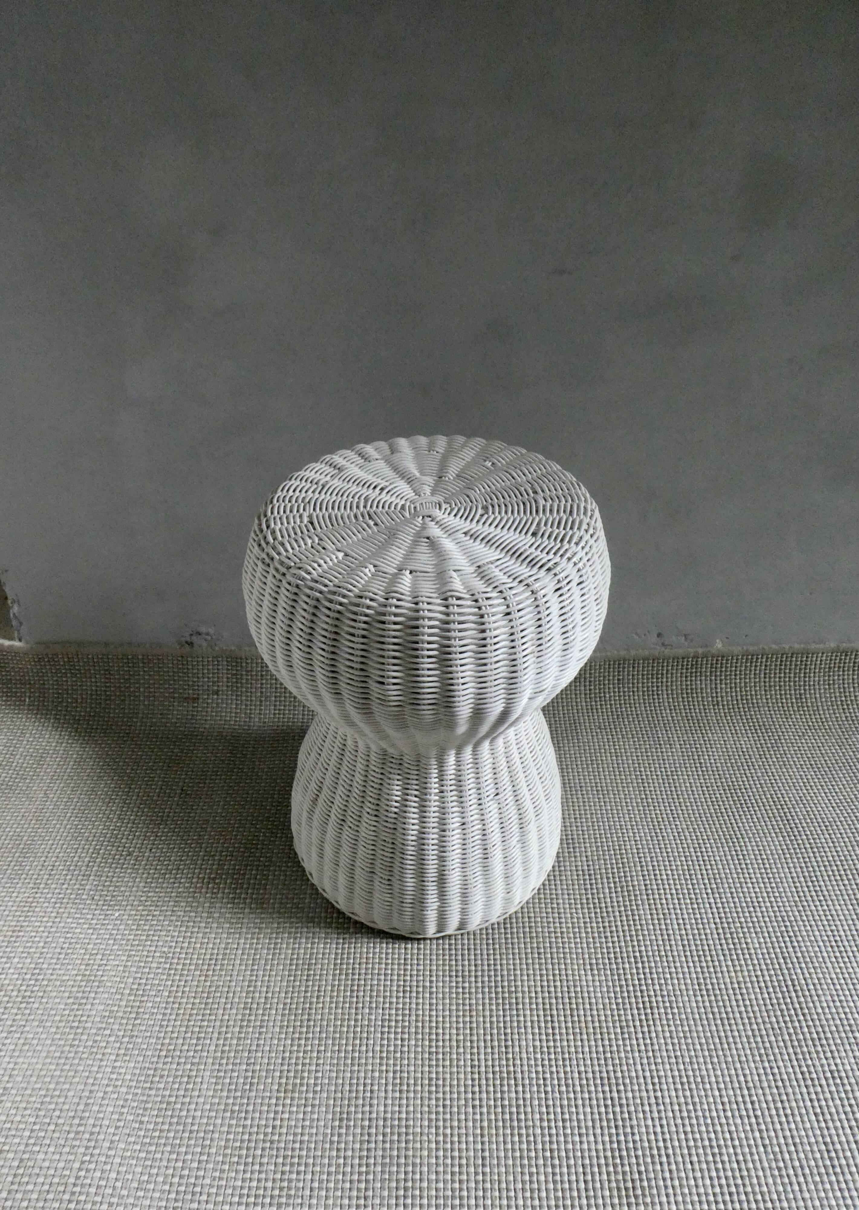 Rattan woven stool, champagne button shape