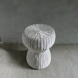 Rattan woven stool, champagne button shape