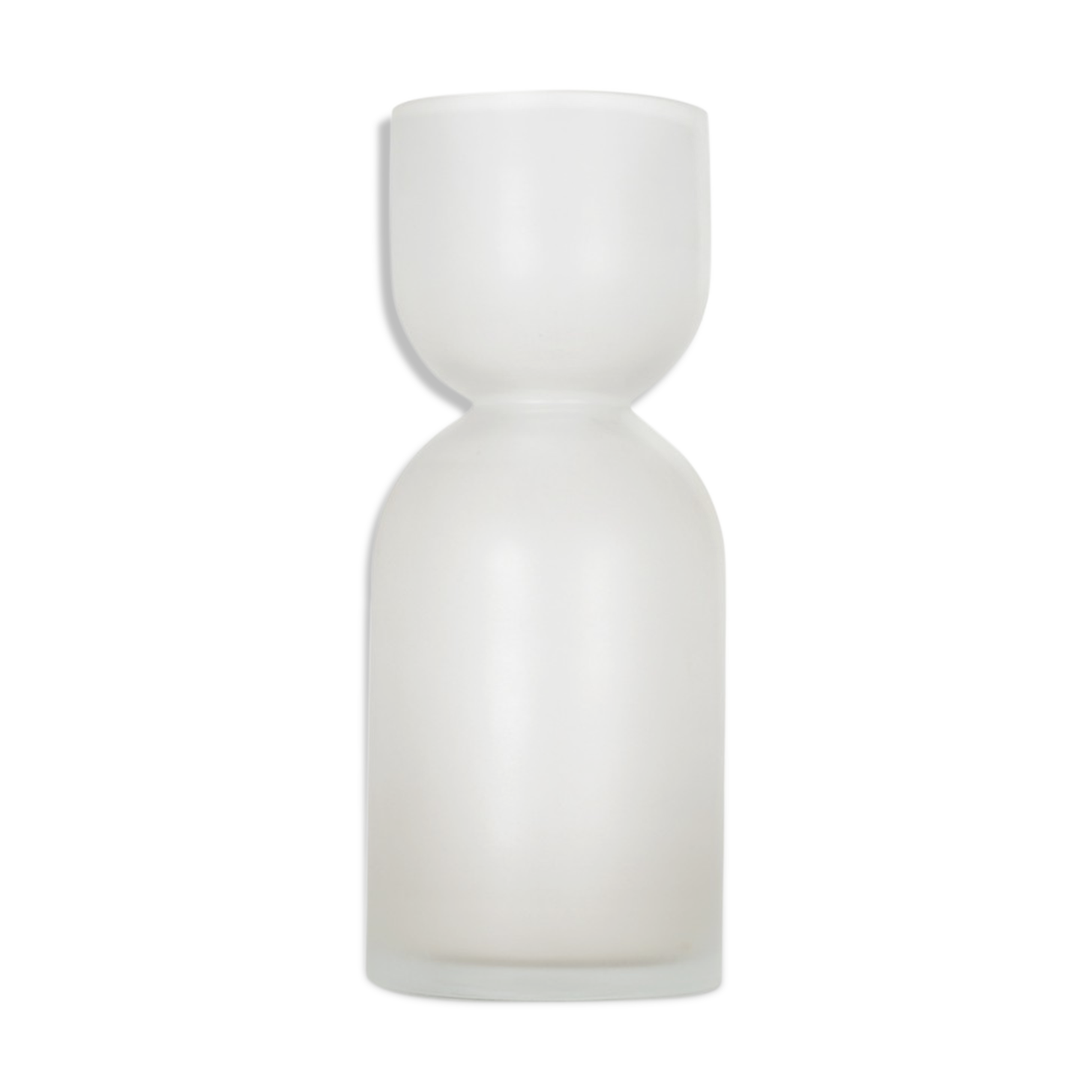 White sandblasted glass vase 29cm