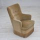 1970s, Danish armchair., original light green furniture velour.