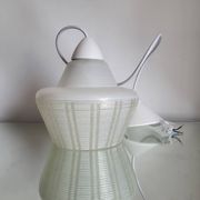Vintage pendant lamp in glaze, with relief structure, 1980s.