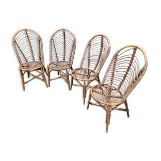 4 bamboo chairs