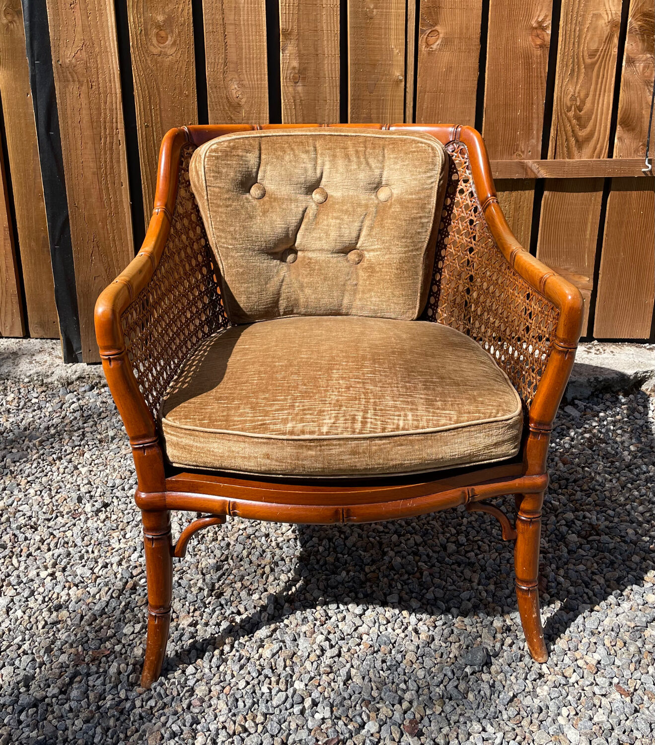 Fauteuil club chippendale giorgetti et faux bambou