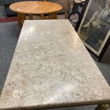 NIII style coffee table brass and travertine