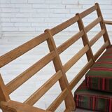 1970s, Danish 3-seater sofa, green furniture wool, oak wood.