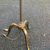 Lampadaire en laiton doré tripode 171cm 1950