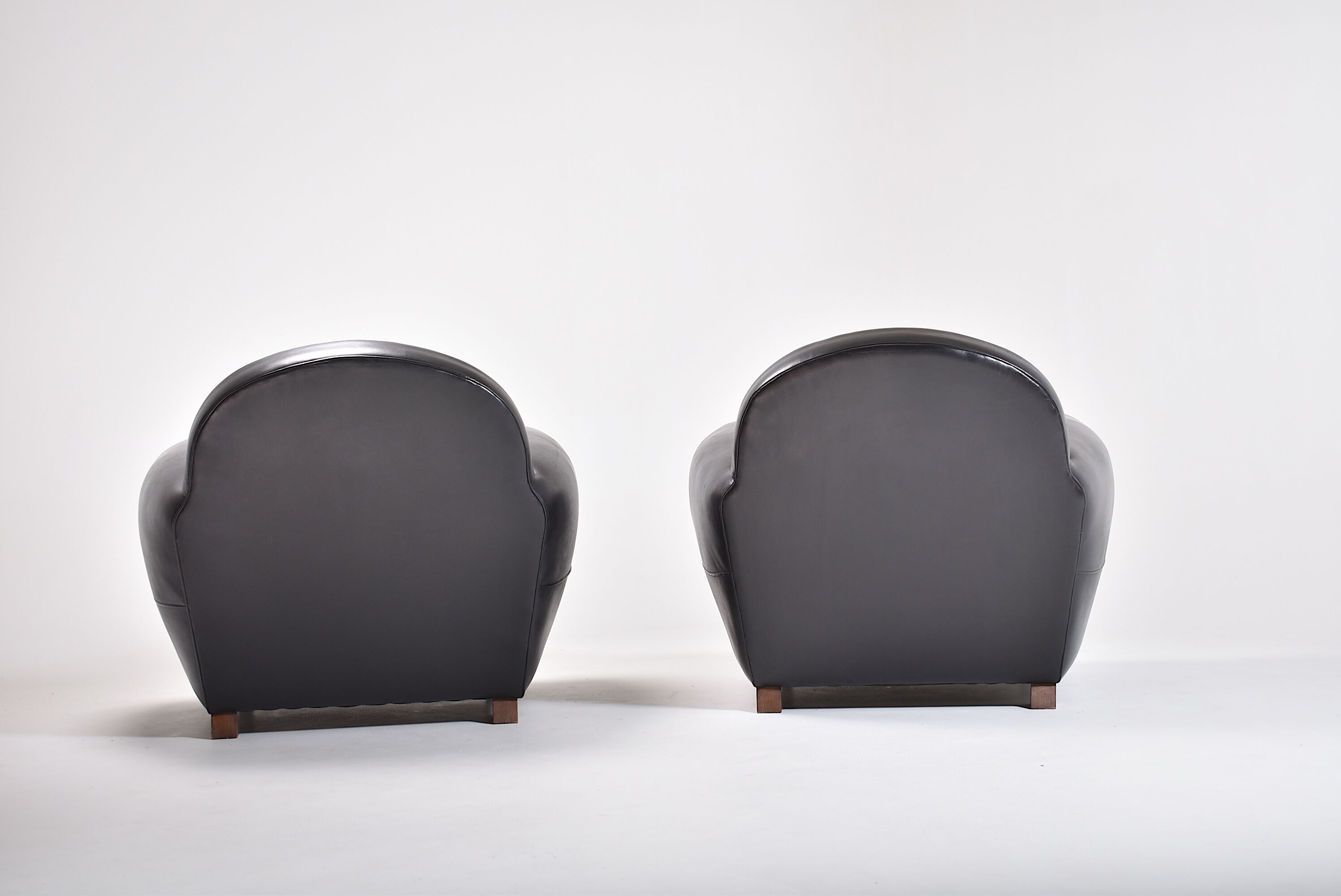 Pair of leather club chairs