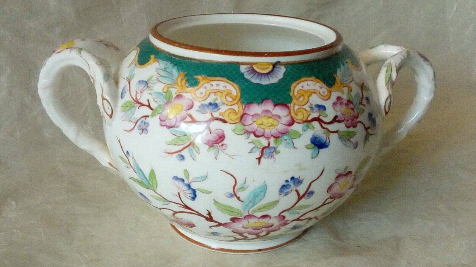 Sarreguemines earthenware sugar bowl minton decor model 5/215