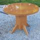 1950s round oak table, 2 heights, central quadripod leg