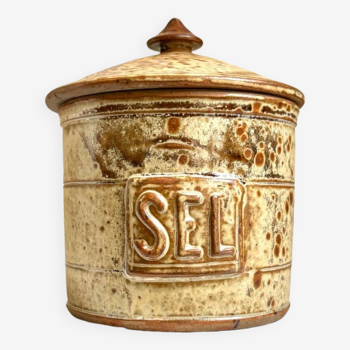 “sel” jar in beige pyrite stoneware