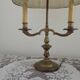 2 Light French Vintage Brass Boulotte Table Lamp With Cream Pleated Shade 5