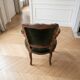 Louis XV cabriolet armchair in solid wood and green velvet