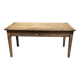 Solid oak farmhouse table with 2 drawers.