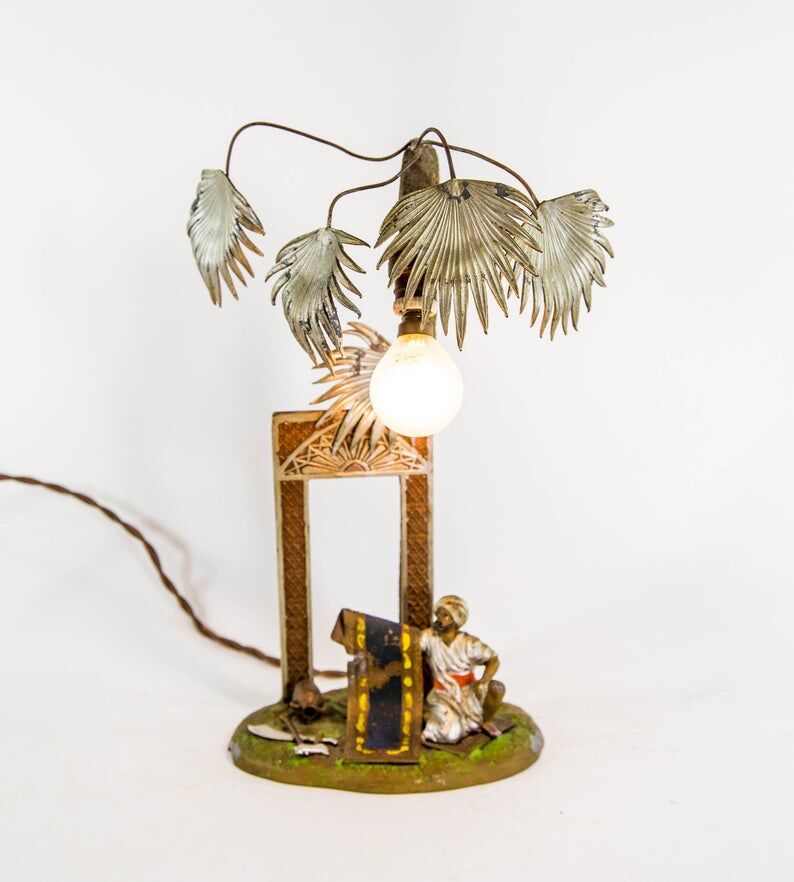 Antique lamp| Vienna Bronze - Franz Bergmann | style | Arab Oriental Landscape 30s