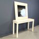 Vintage french console in lacquered wood with mirror, 1980s