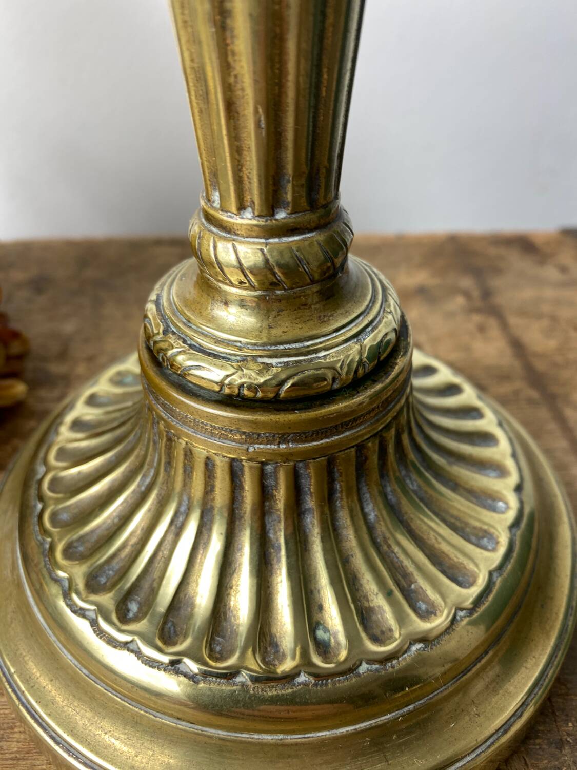Antique brass candle holder