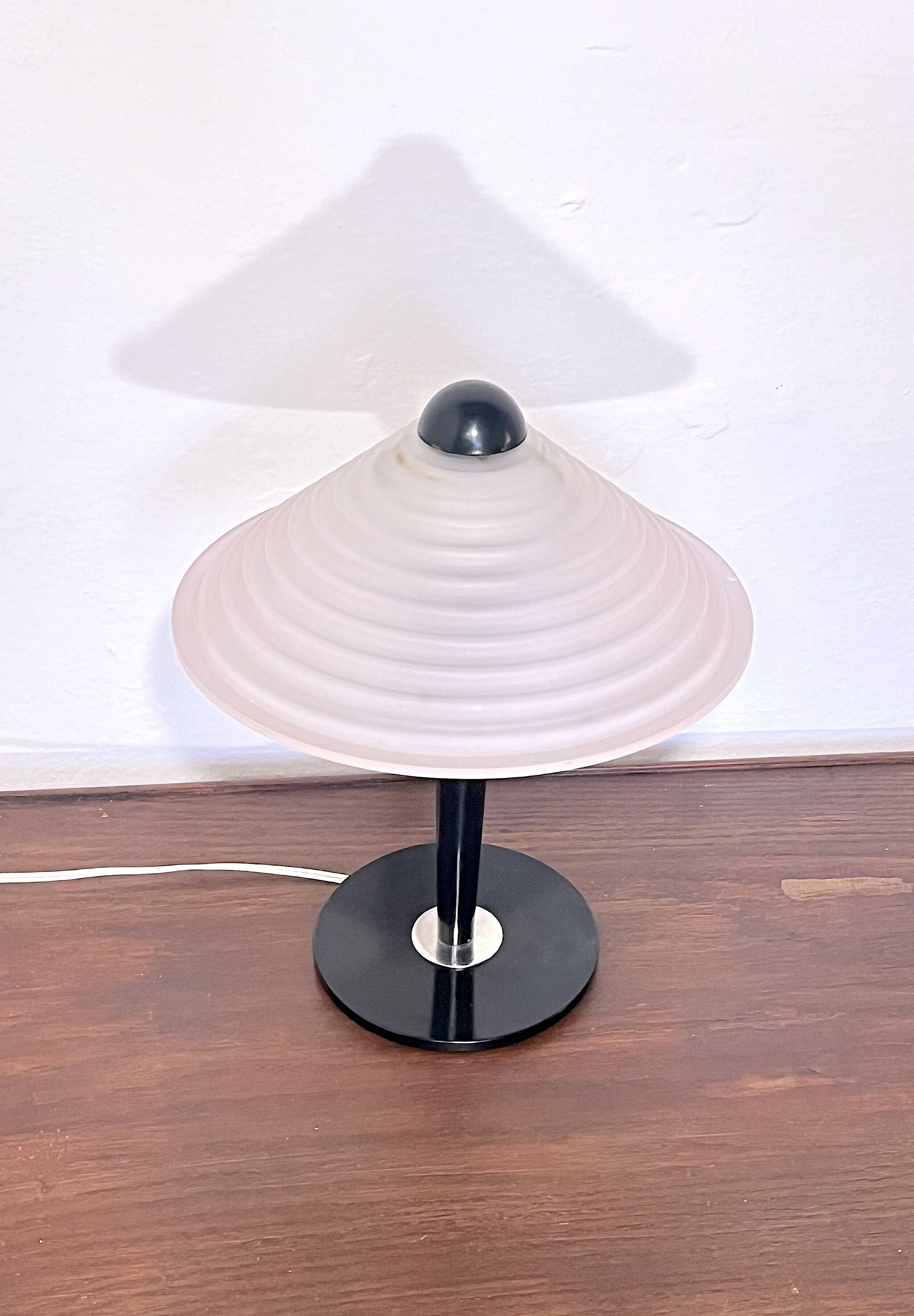 Metal and glass table lamp from Venice, Italy, 1980s
