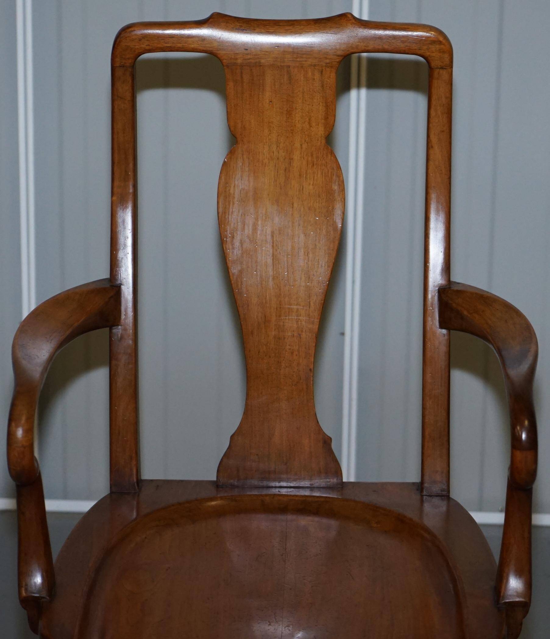 Victorian Howard & Son walnut office chair with stamp.