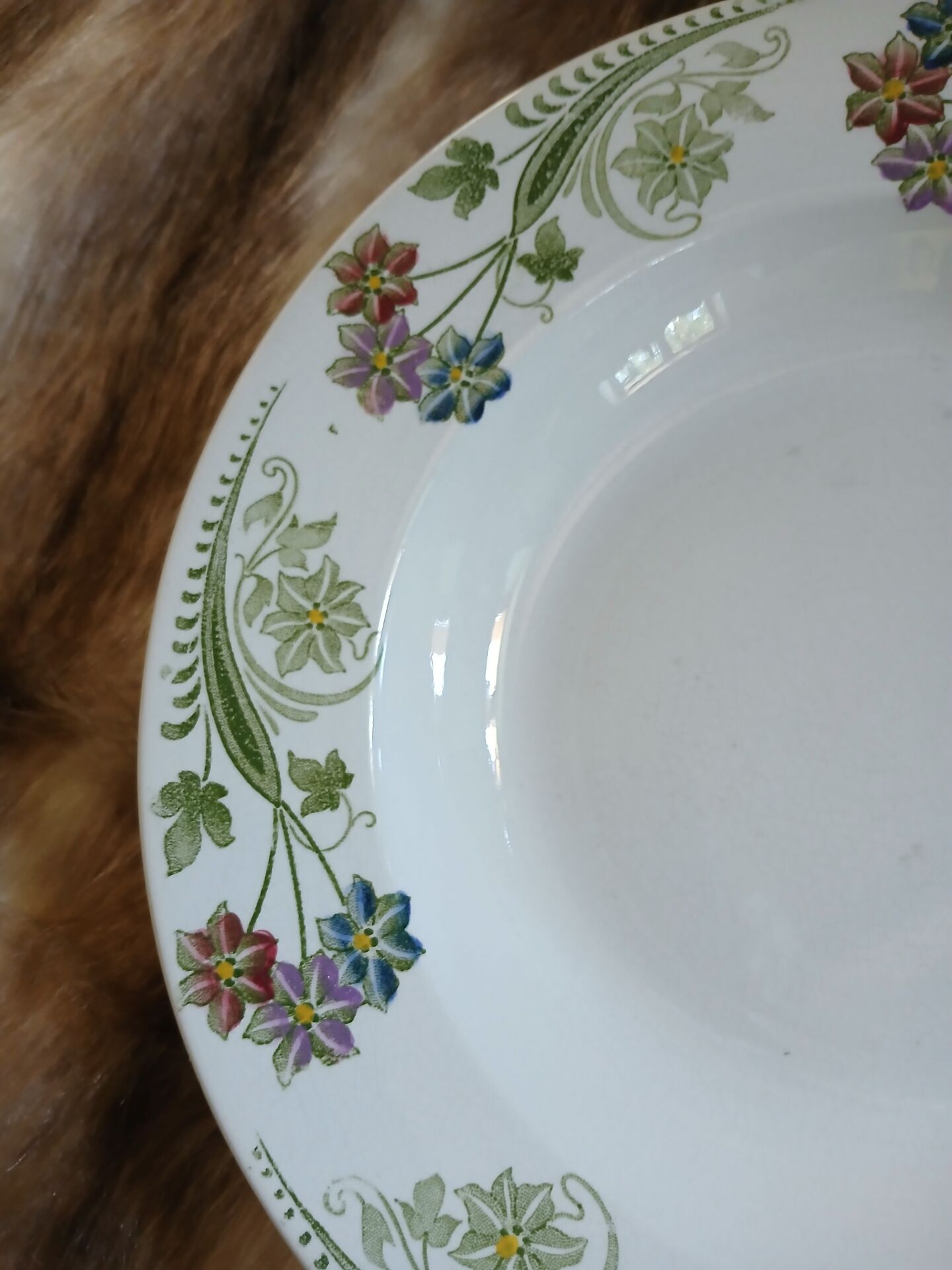 6 antique deep plates U&C Sarreguemines