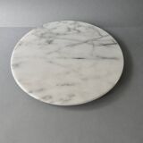 Large white marble cheese platter, rotating, D 31 cm