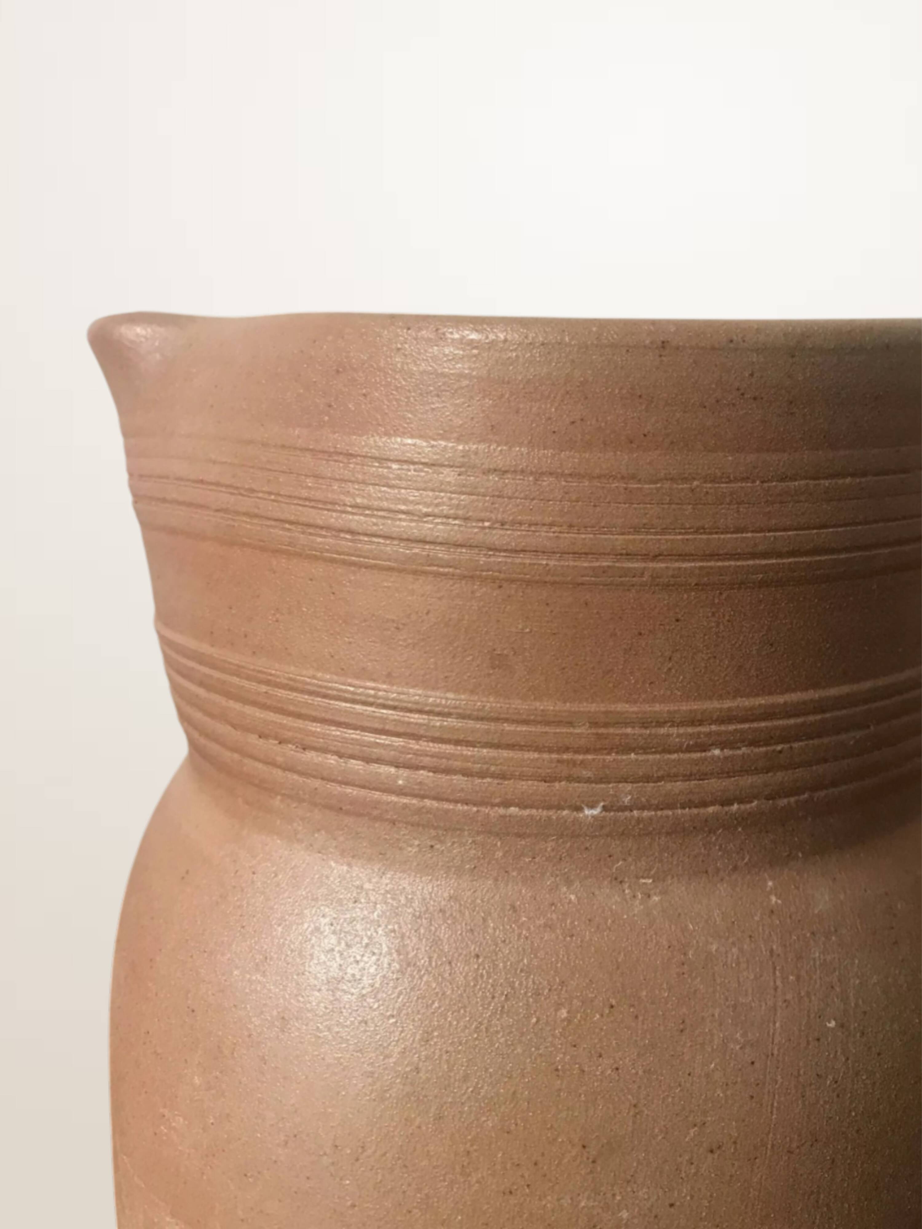 Set of 3 matte stoneware jugs