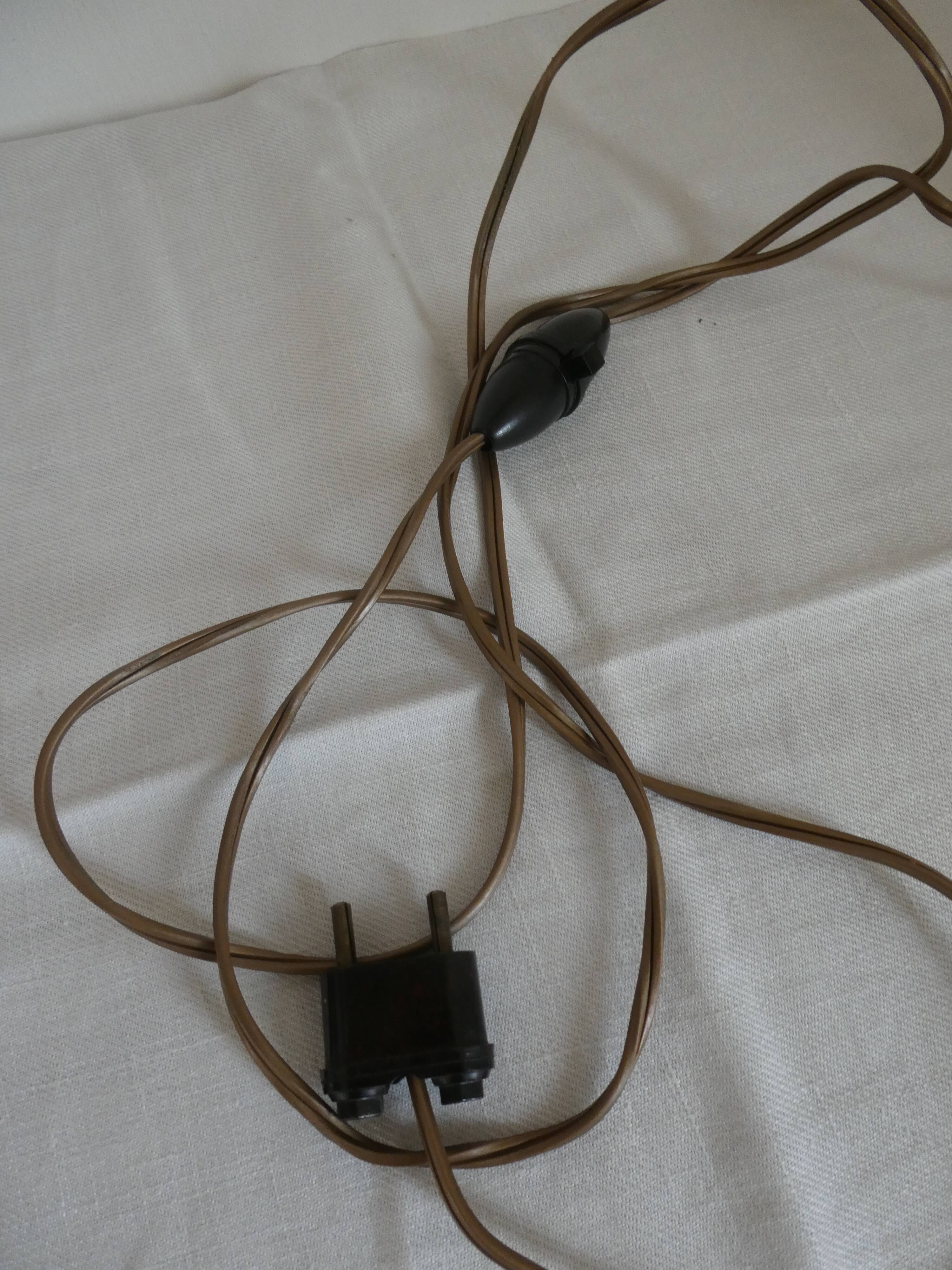 Black and white ceramic lamp base with geometric design Vintage