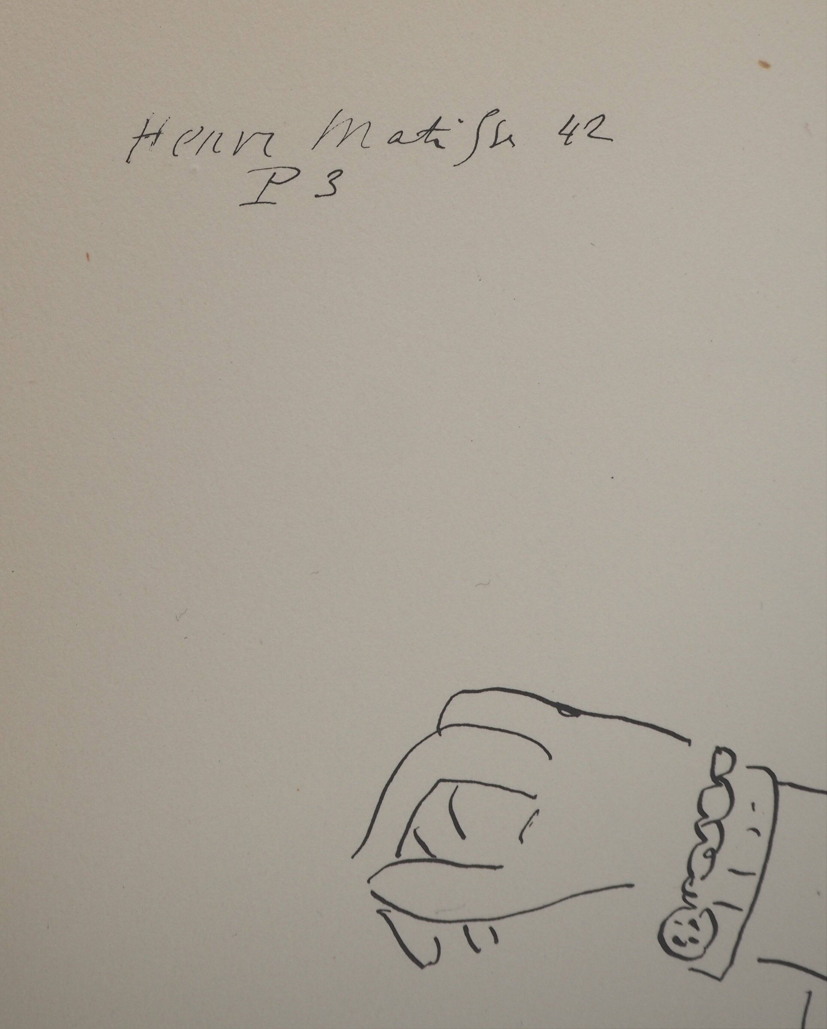 Henri Matisse: Attentive Woman, signed lithograph