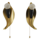 Mid-Century Leaf Shaped Brass Sconces, Italy, 1950s, Set of 2