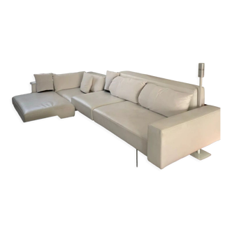 White leather sofa Lago