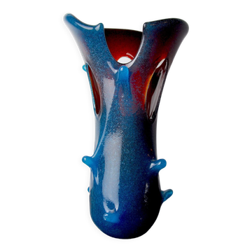 Sommerso vase by seguso in two-tone murano glass, Italy, 1970