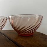 Vintage set of two Arcoroc Rosaline bowls