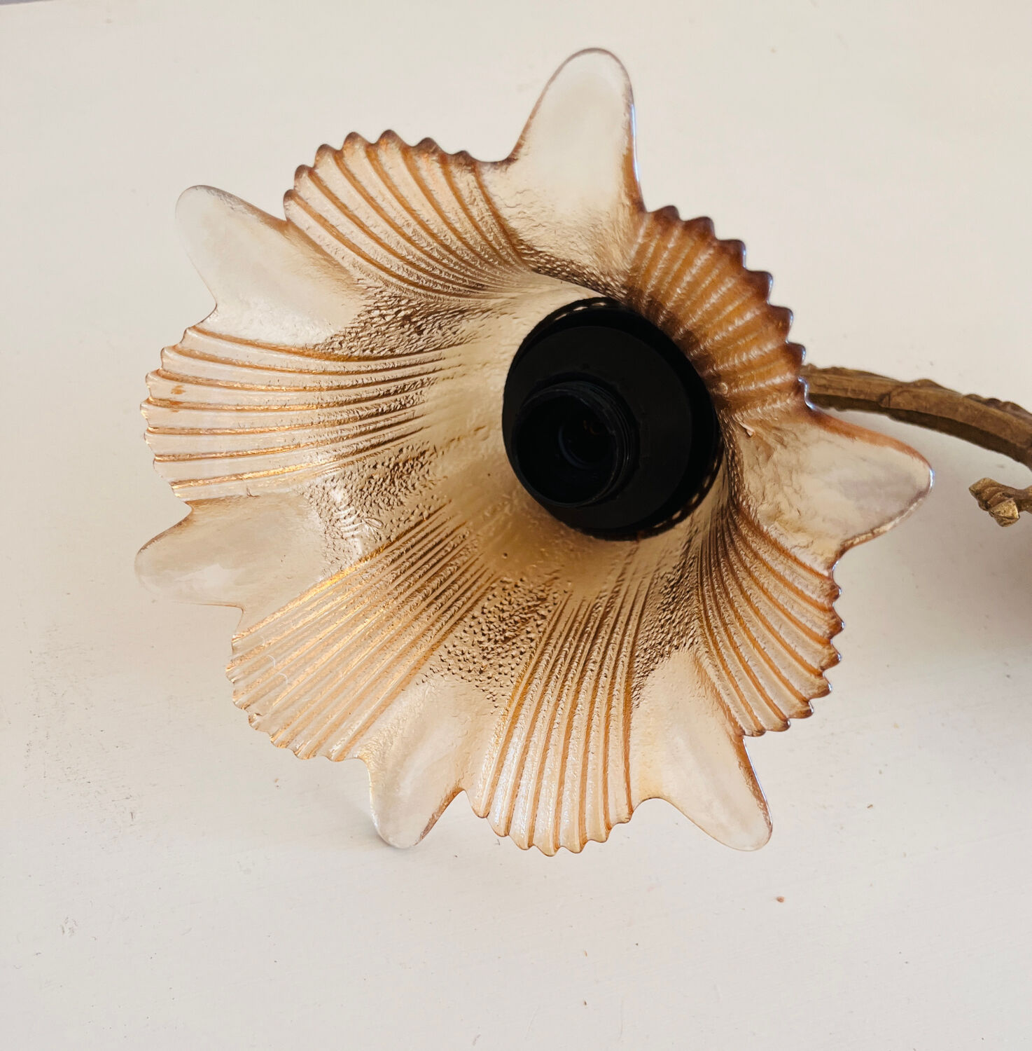 Old wall lamp with glass tulip