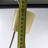 Scandinavian hanging lamp with glass cones hold by teak hanging