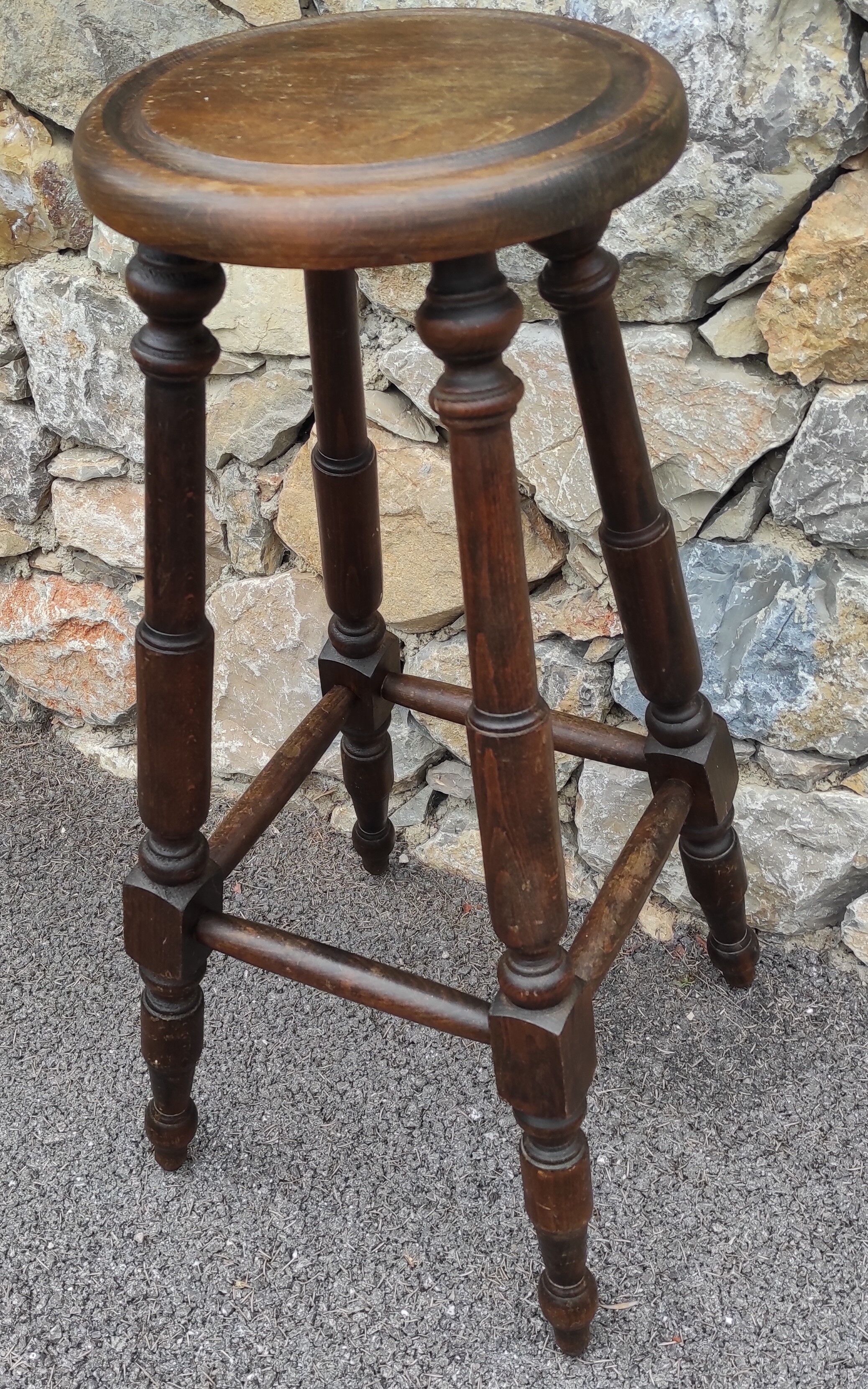 Antique bar wooden stool