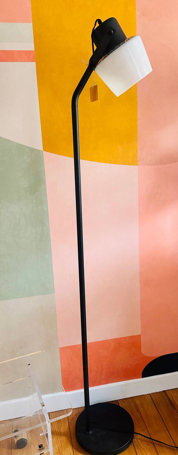 Vintage opaline designer floor lamp