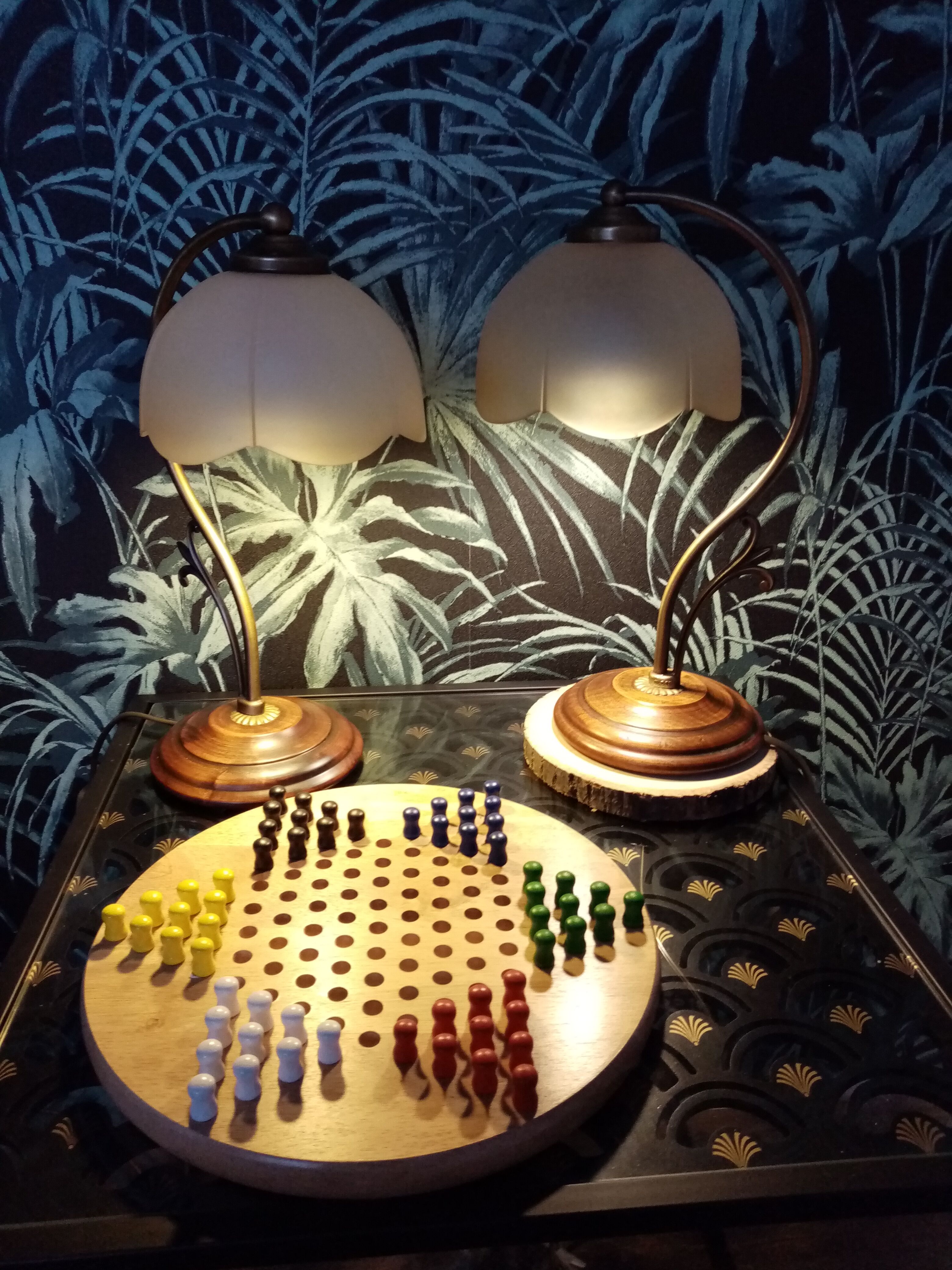 Vintage opaline lamps